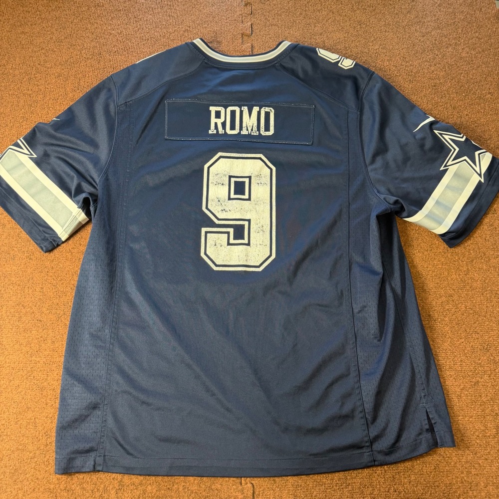 Nike Dallas Cowboys Tony Romo 9 NFL Jersey Mens XXL Navy Blue On Field Football